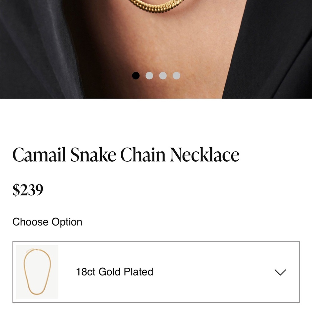 Missoma ‘Camail’ Gold Snake Herringbone Necklace - Picture 3 of 7